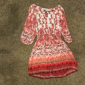Red and ran shear tunic